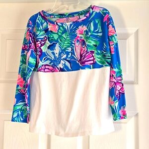 Lilly‎ Pulitzer Mini Finn Size S 4/5 Pundy Blue Isle Be Back T Shirt Beach